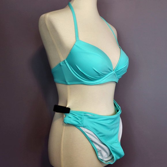 Victoria Secret 32D TOP + BOTTOM Med Knockout Bombshell Angel Convertible Bikini - Picture 5 of 11